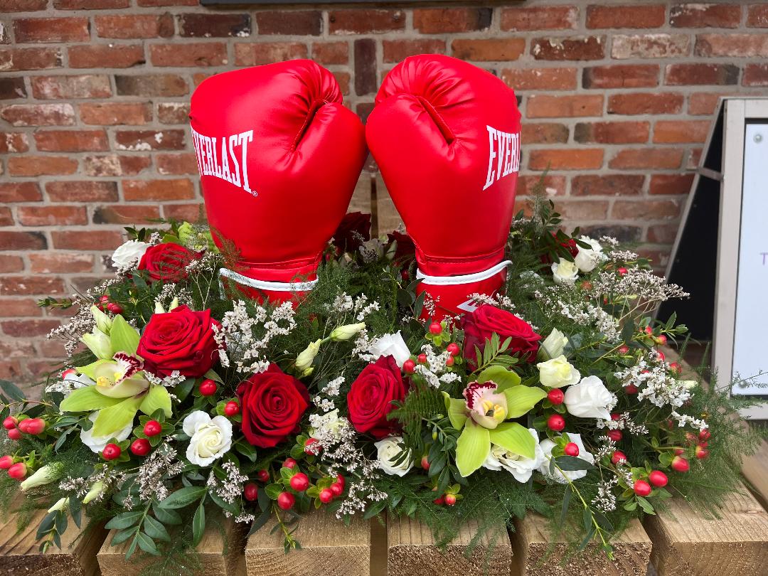 Boxing Glove Floral Tribute Burton on Trent Derby