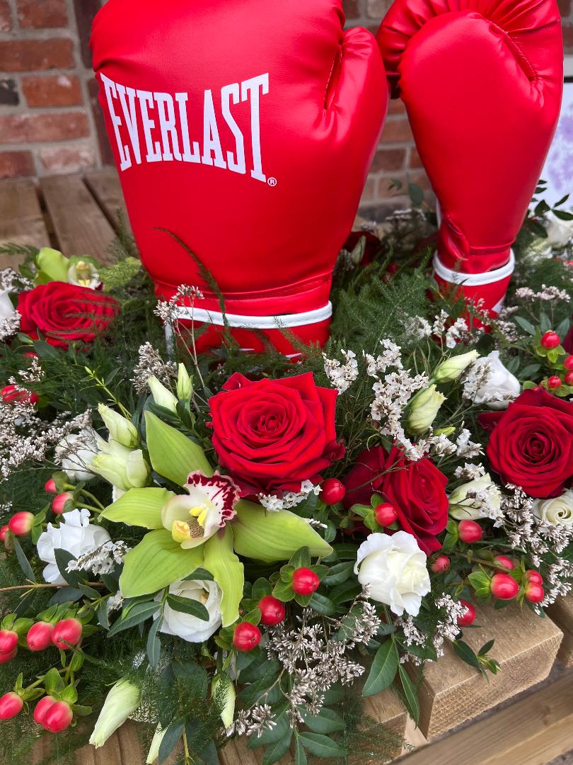 Boxing Glove Floral Tribute Burton on Trent Derby